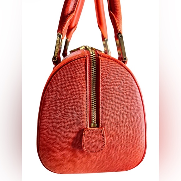 MCM Orange Leather Satchel Gold Hardware - Authentic Vintage - Picture 5 of 11